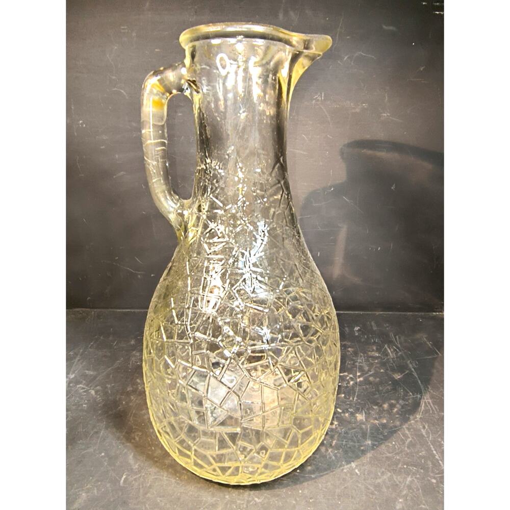 2051. By Cracky Carafe LE Smith Crackle Design Loop Handle 10 Inch